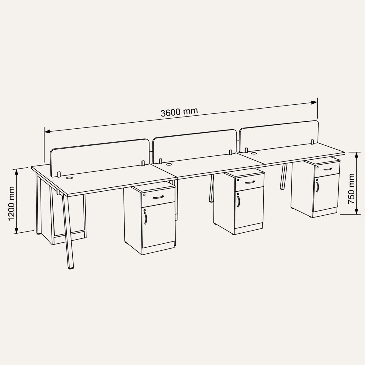 R-70 Office Workstation Dimensions
